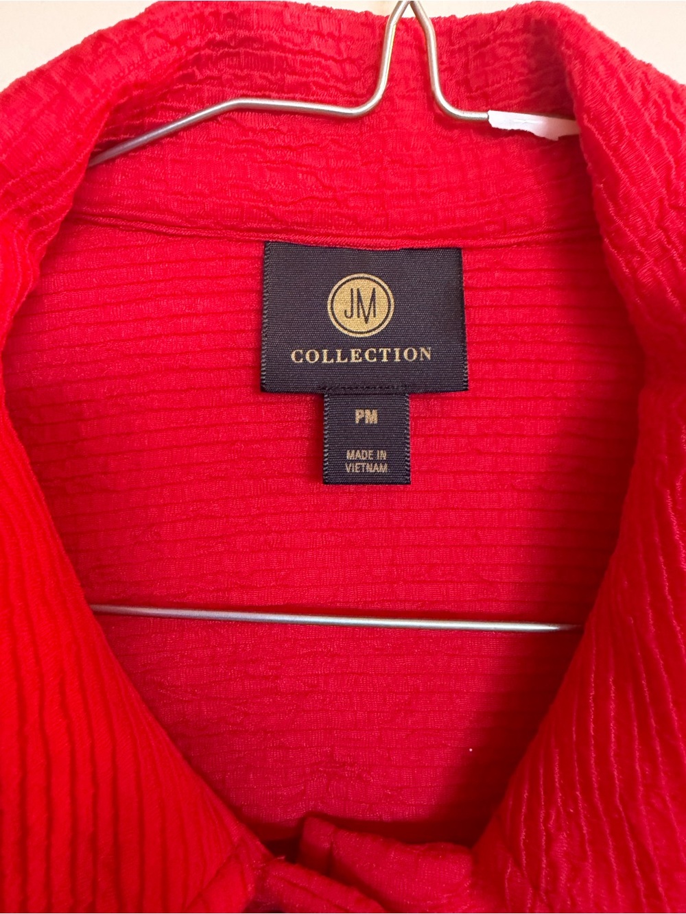JM Collection Red Button-Front light weight jacket - Picture 4 of 7